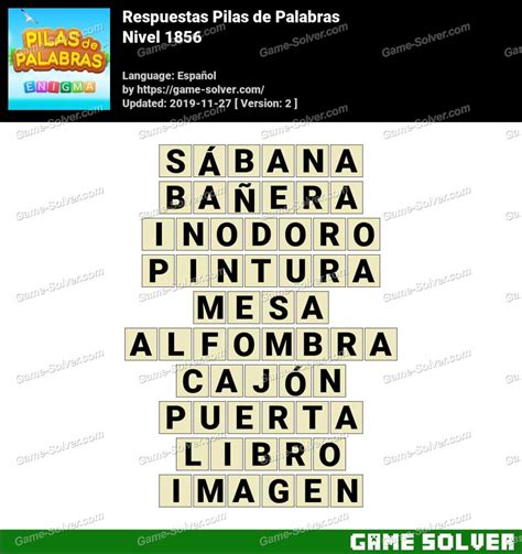 Wordalot Nivel 1856 Respuestas del nivel 1856 .